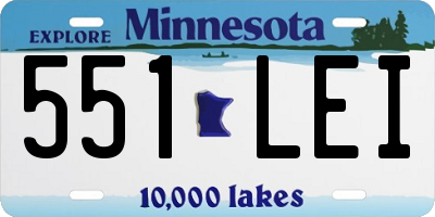 MN license plate 551LEI