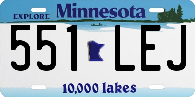 MN license plate 551LEJ