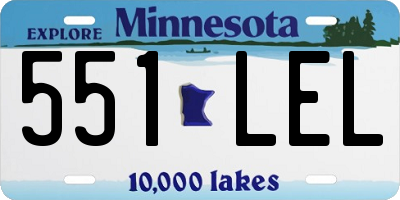 MN license plate 551LEL