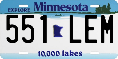 MN license plate 551LEM