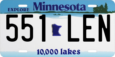 MN license plate 551LEN