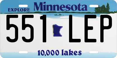 MN license plate 551LEP