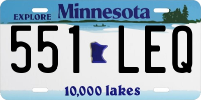 MN license plate 551LEQ