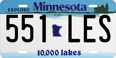 MN license plate 551LES