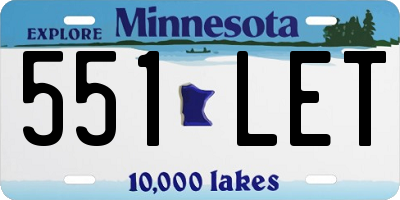MN license plate 551LET