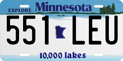 MN license plate 551LEU