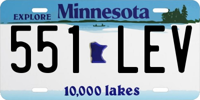 MN license plate 551LEV