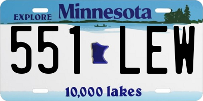 MN license plate 551LEW