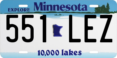 MN license plate 551LEZ