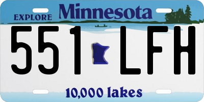 MN license plate 551LFH