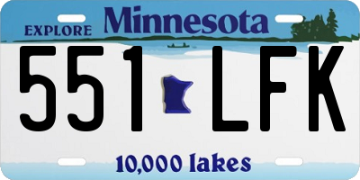 MN license plate 551LFK