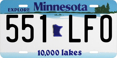 MN license plate 551LFO