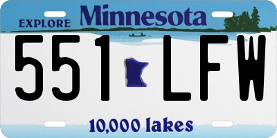 MN license plate 551LFW