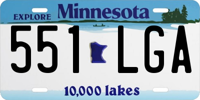 MN license plate 551LGA