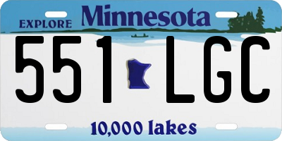 MN license plate 551LGC