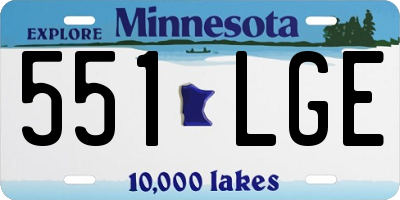 MN license plate 551LGE