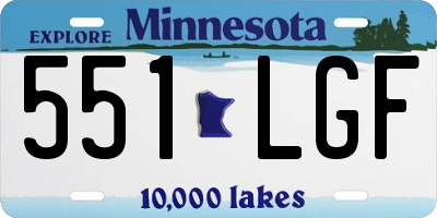 MN license plate 551LGF