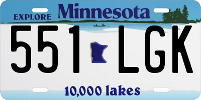 MN license plate 551LGK