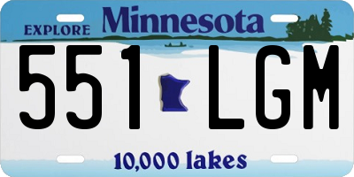 MN license plate 551LGM