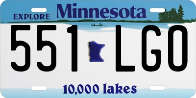 MN license plate 551LGO