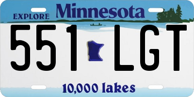 MN license plate 551LGT