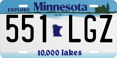 MN license plate 551LGZ