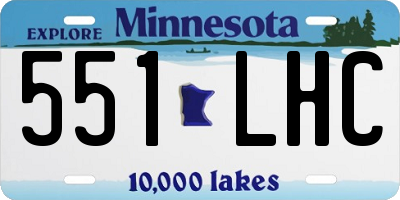 MN license plate 551LHC