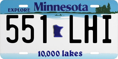 MN license plate 551LHI