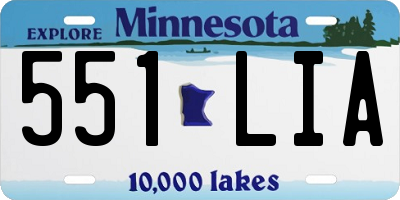 MN license plate 551LIA