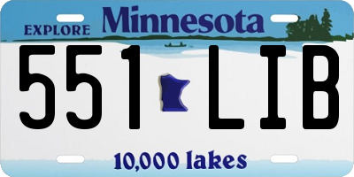 MN license plate 551LIB