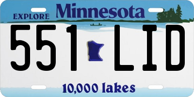 MN license plate 551LID