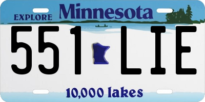 MN license plate 551LIE