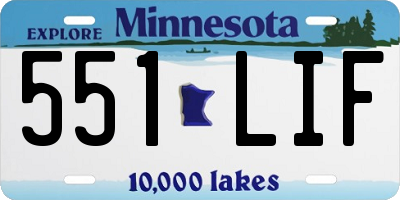 MN license plate 551LIF