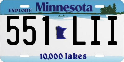 MN license plate 551LII