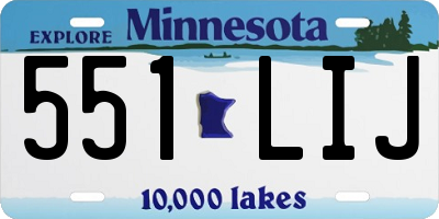 MN license plate 551LIJ