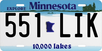 MN license plate 551LIK