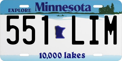 MN license plate 551LIM