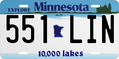 MN license plate 551LIN
