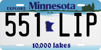 MN license plate 551LIP