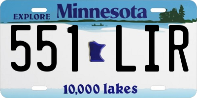 MN license plate 551LIR