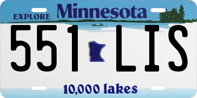 MN license plate 551LIS