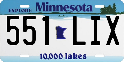 MN license plate 551LIX
