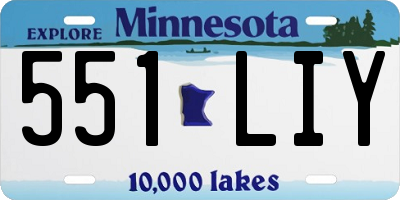 MN license plate 551LIY