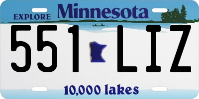 MN license plate 551LIZ