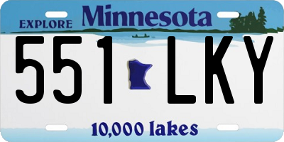 MN license plate 551LKY