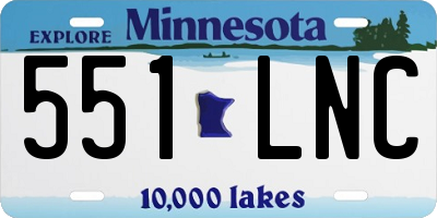 MN license plate 551LNC