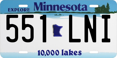 MN license plate 551LNI