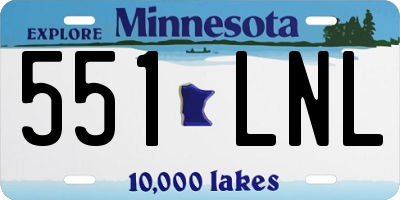 MN license plate 551LNL