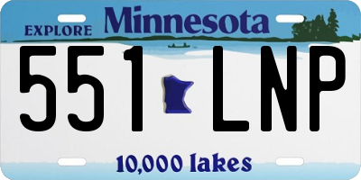 MN license plate 551LNP