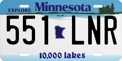 MN license plate 551LNR
